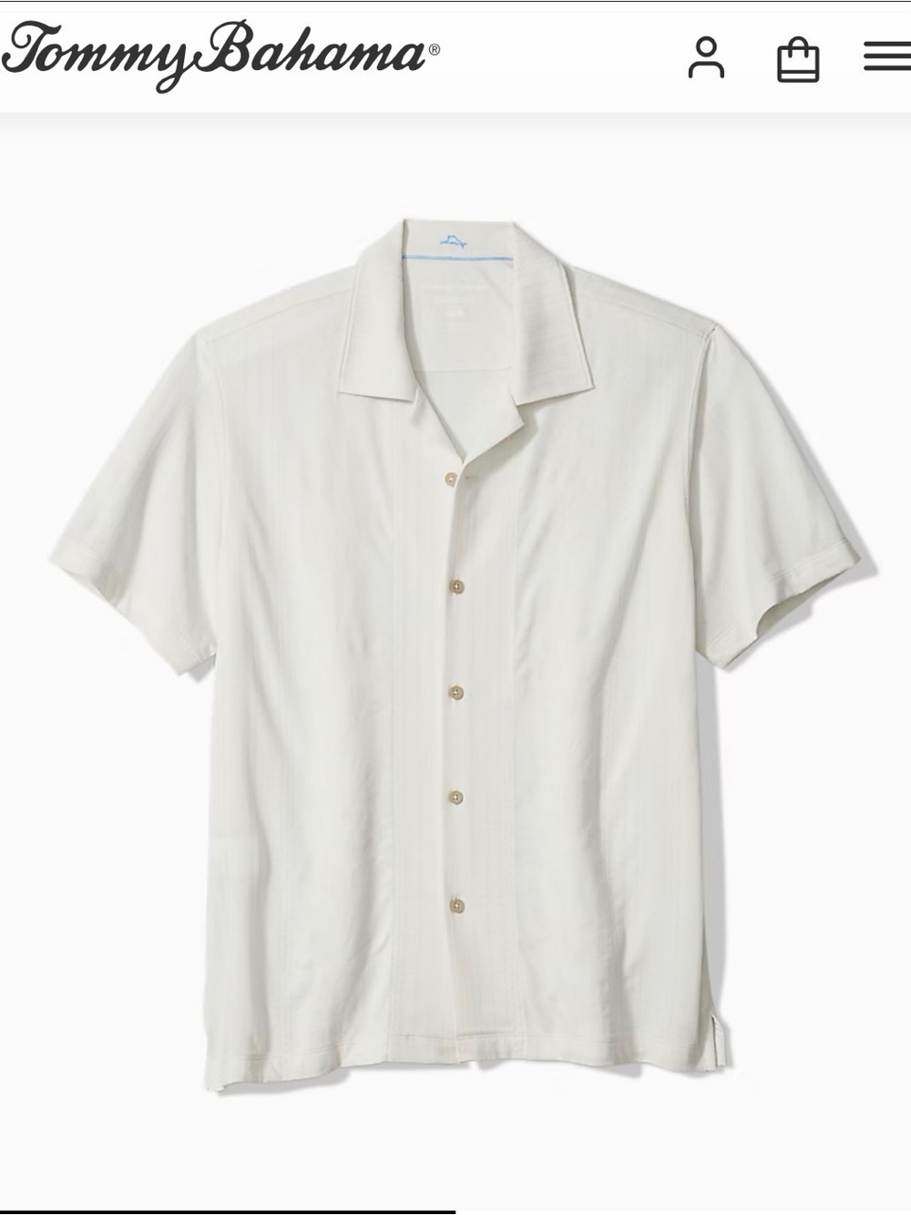 Tommy Bahama Cream Short-Sleeve Resort Camp Shirt